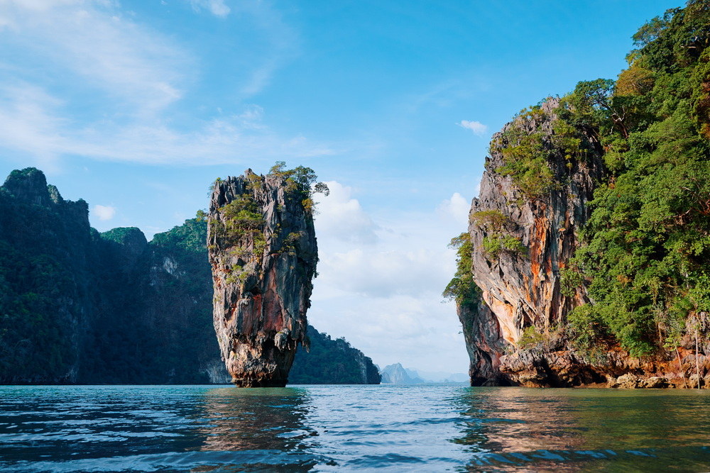 The famous limestone tower at James Bond Island